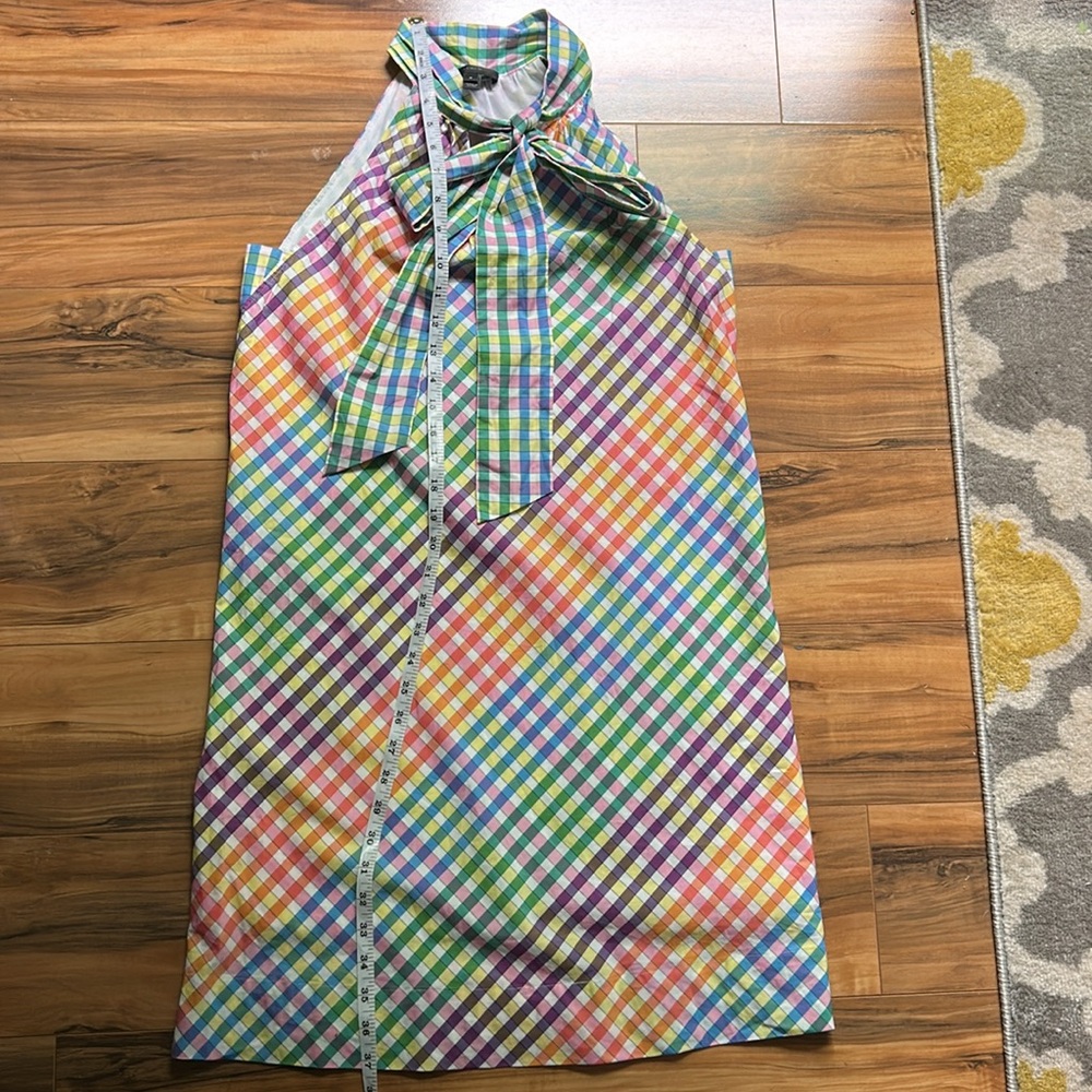 J Crew Multicolor Gingham Plaid Halter Dress - Picture 10 of 12